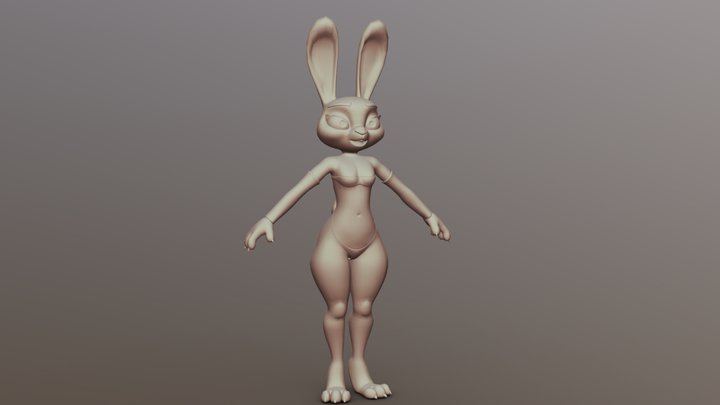 T-pose 3d cat model for game development or animation ,tall , good body  shape , wearing summer clothes and funny face , like zootopia characters