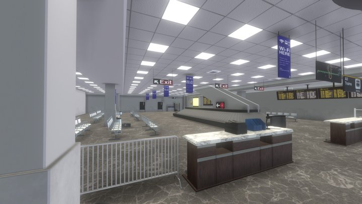 Airport from inside (BaggageClaim) 3D Model