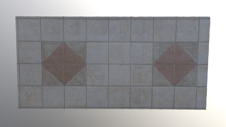 Tiled Floor Diamond Squares 3D Model