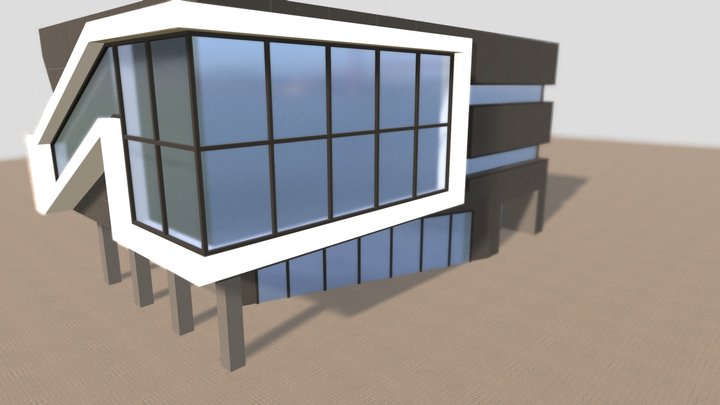 Modern Office Building 3D Model