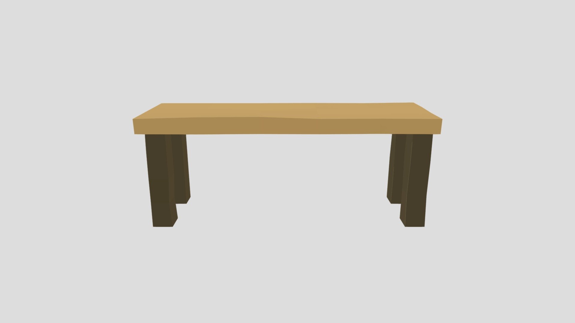 Lowpoly medieval small bench