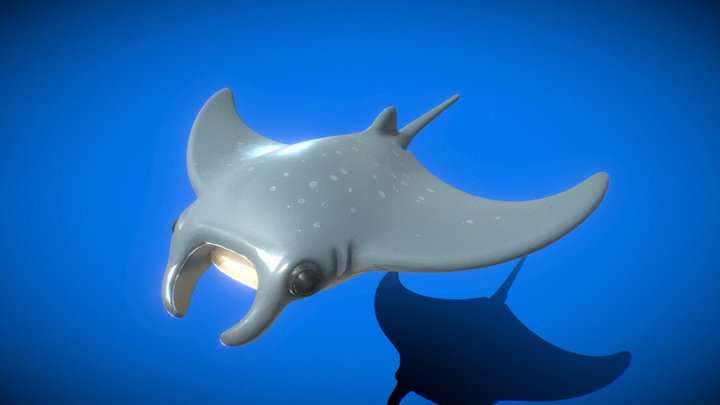 Cartoon Manta Ray (animated)