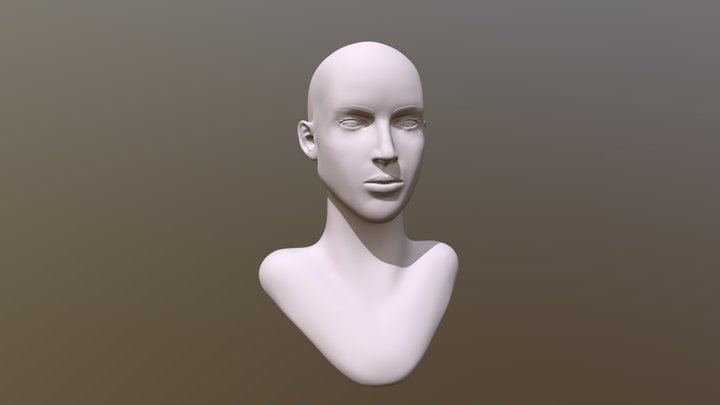 Women Head Sculpt 3D Model