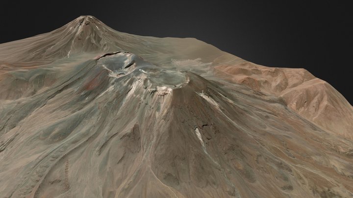 Volcán Láscar, Atacama, Chile. 3D Model