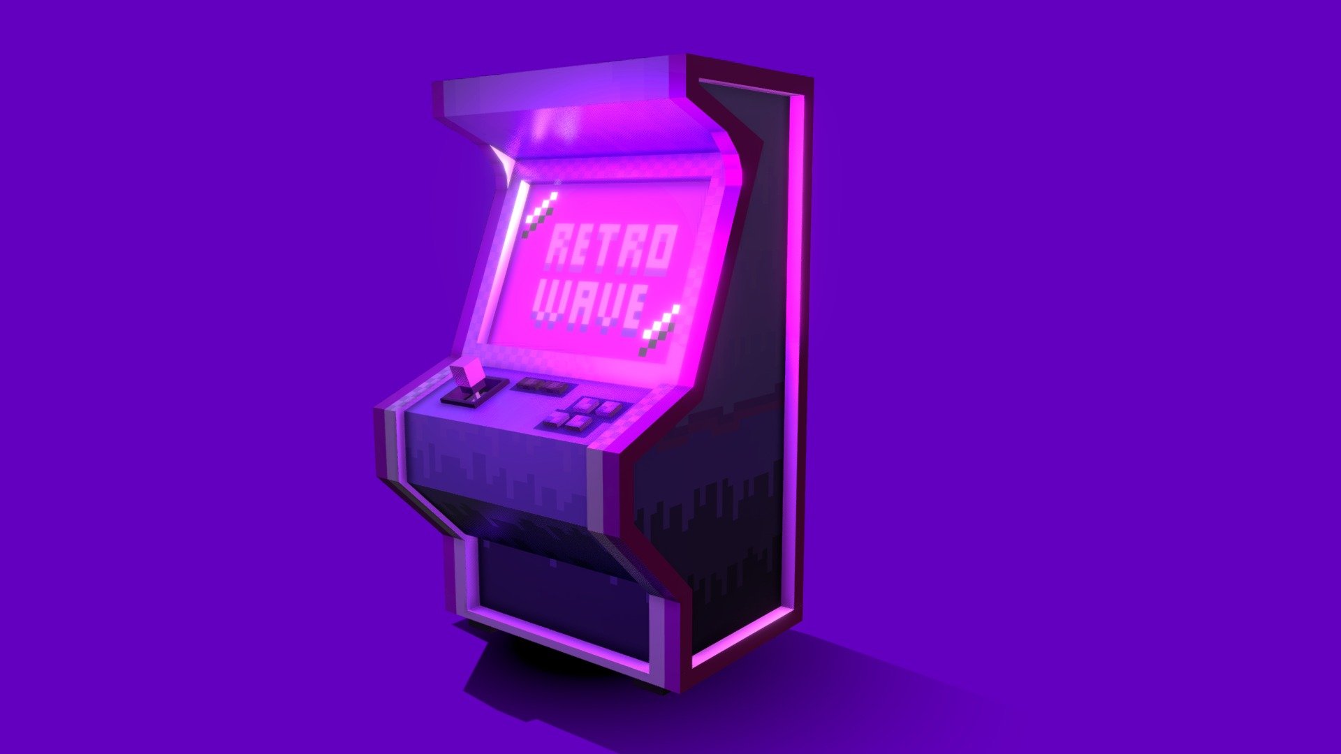 Retro Wave Arcade Machine - 3d Model By Artbor [3f5ae4e] - Sketchfab