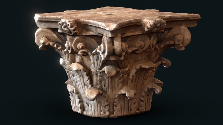Corinthian Pillar Pedestal 3D Model