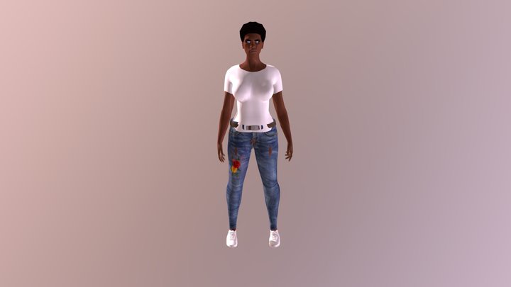 Black Female By Rapses 3D Model