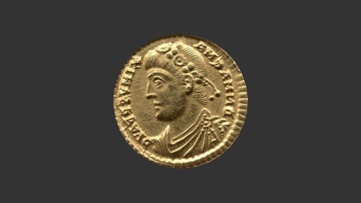 4th Century Magnus Maximus Two Emperors Coin 3D Model