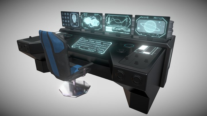 SciFi Desk 3D Model