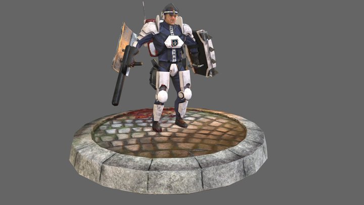 Armed guard - Royal Riot Patrol 3D Model