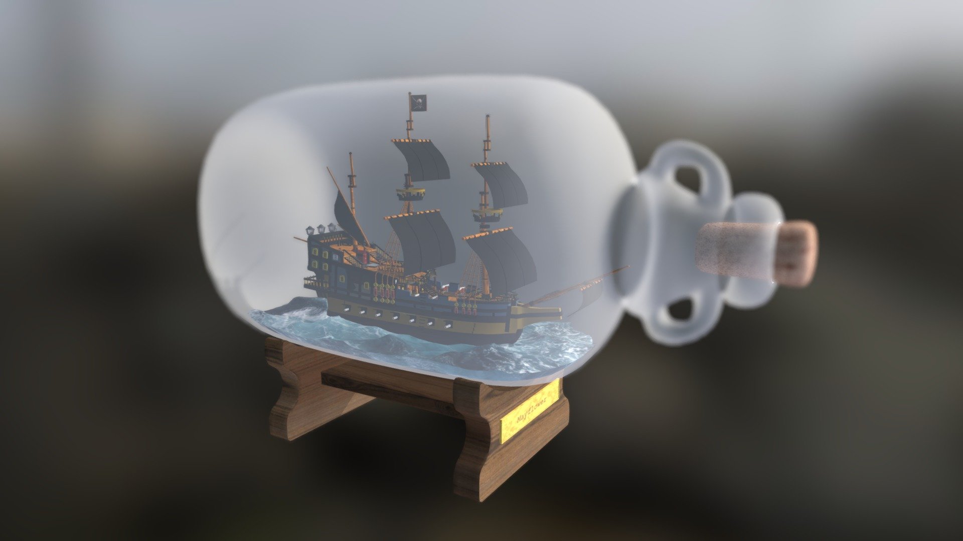 Pirate Ship In Bottle
