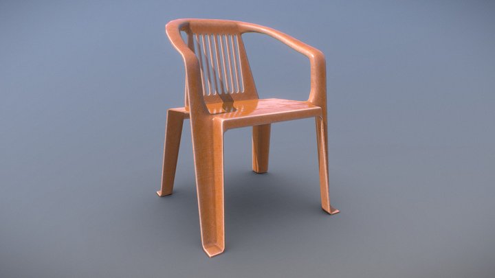 Simple Plastic Chair 3D Model