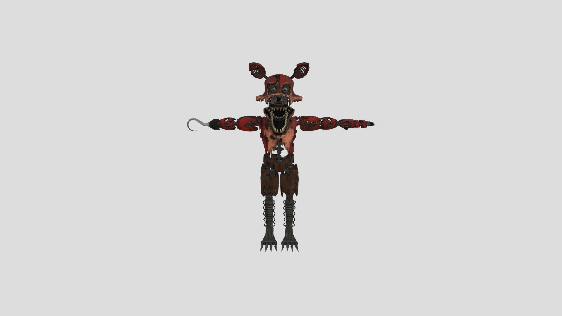 nightmare foxy from fnaf game 3D model 3D printable