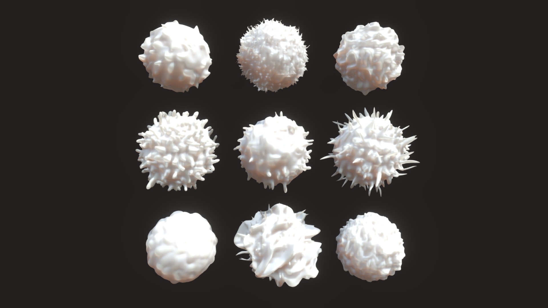 3D model Lymphocytes - This is a 3D model of the Lymphocytes. The 3D model is about a group of white brain structures.