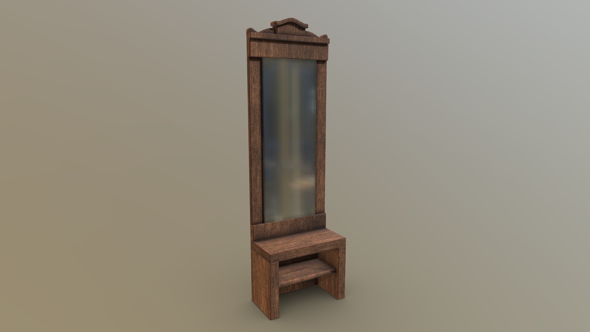 3D model Mirror - This is a 3D model of the Mirror. The 3D model is about a wooden chair with a mirror.