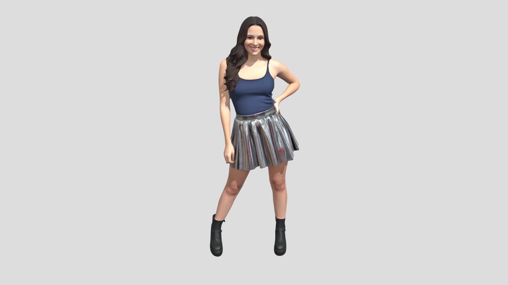 Shimmering Silver Pleated Skirt Look