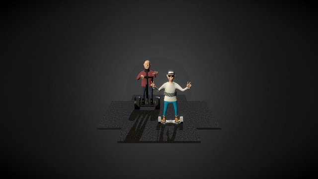 Hoverboard vs. Segway 3D Model