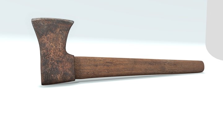 Old rusty ax household tool 3D Model