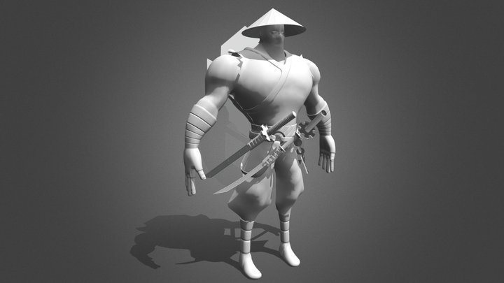 Samurai Low Poly Character 3D Model