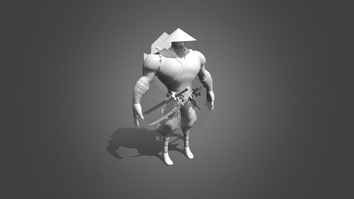 Samurai Low Poly Character 3D Model