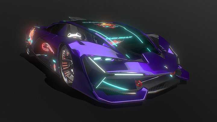 Cyberpunk Lamborghini Terzo 3D Model
