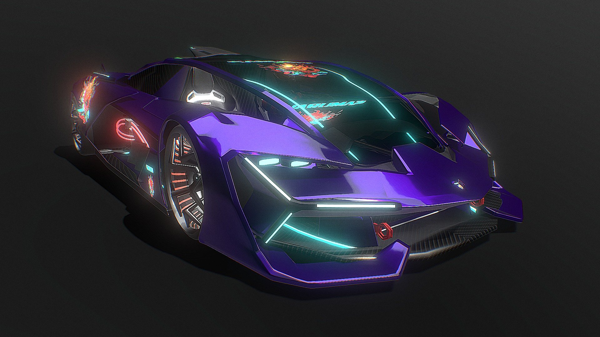 Cyberpunk Lamborghini Terzo - Download Free 3D model by lucidluke  (@lucidluke) [3f699c7]