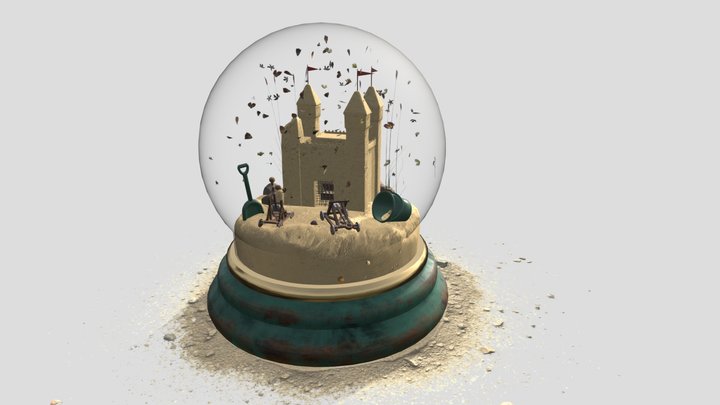 Sand Castle Snow Globe 3D Model