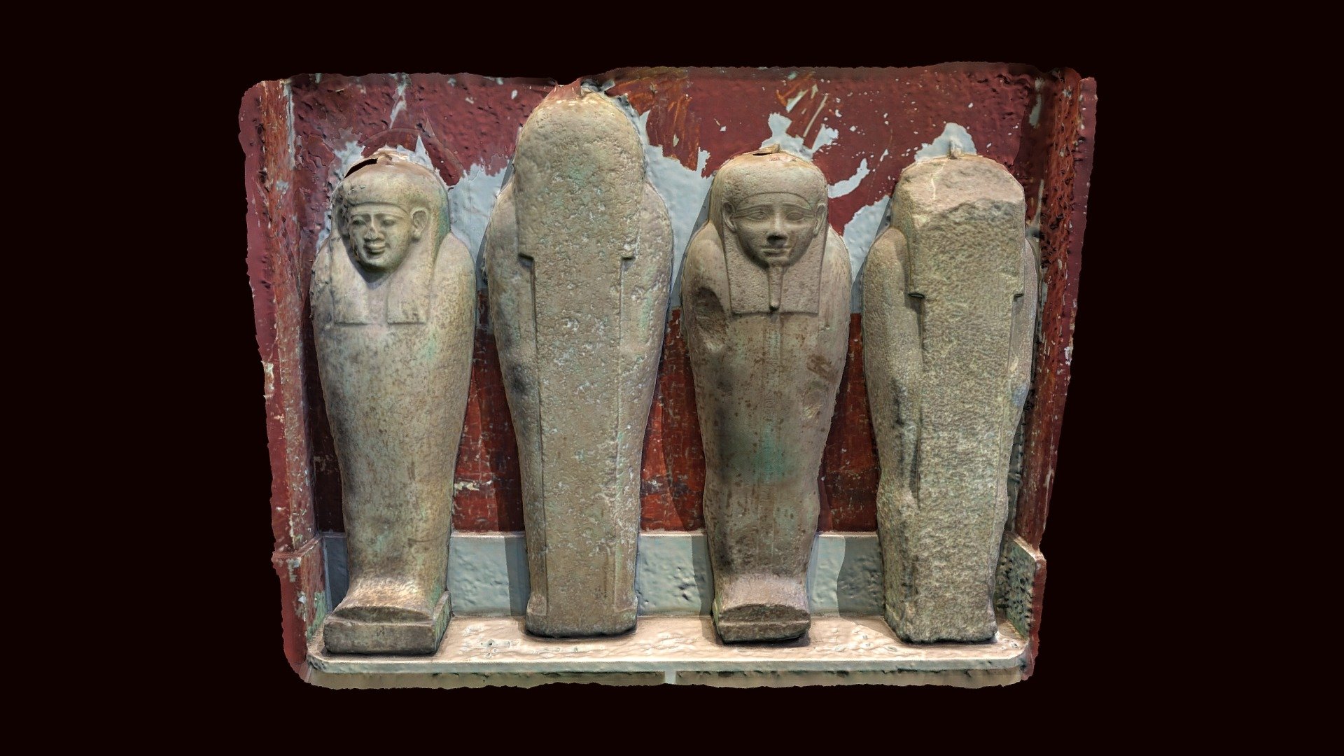 4 Sarcophagus lids, Egyptian Museum Cairo