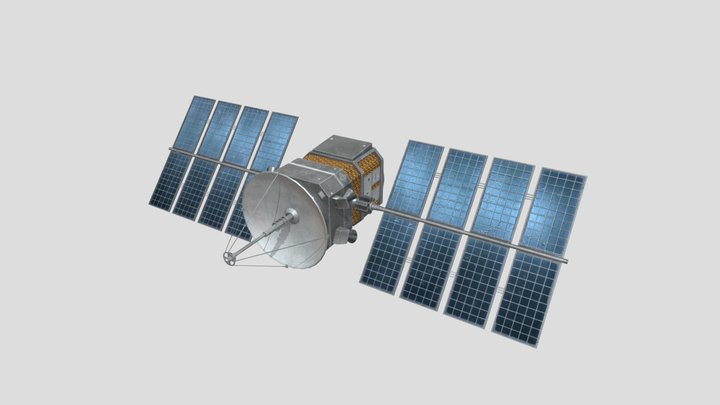 Sci-fi Satellite with 4K Textures Low-poly 3D Model
