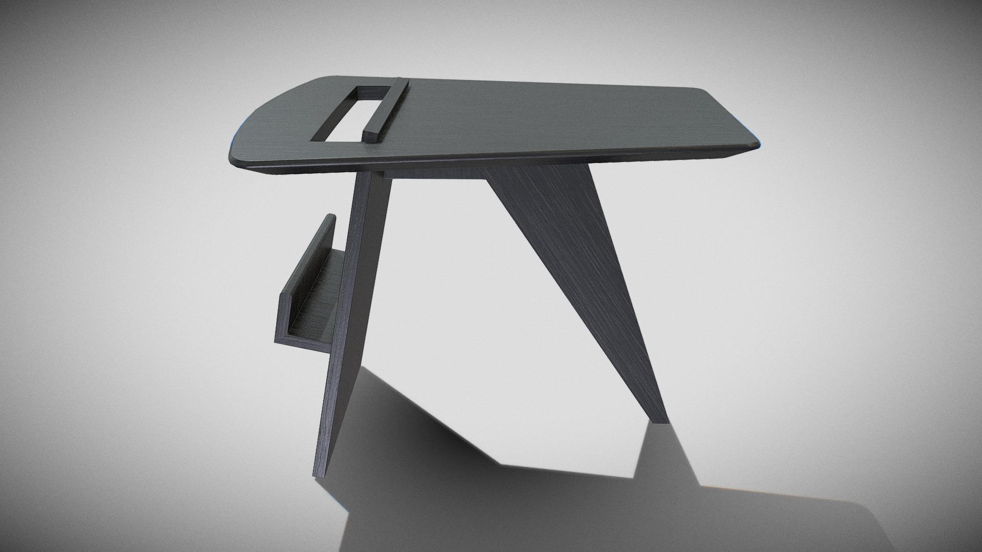 3D model MagazineTable-black Lacquered - This is a 3D model of the MagazineTable-black Lacquered. The 3D model is about a black and white box.