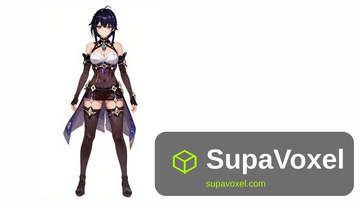 Anime Swordswoman - Image to 3D - SupaVoxel