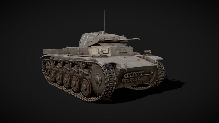 Panzer II C - Game-res model 3D Model