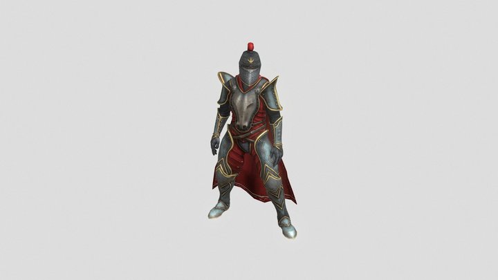 knight Groinshot Death 3D Model