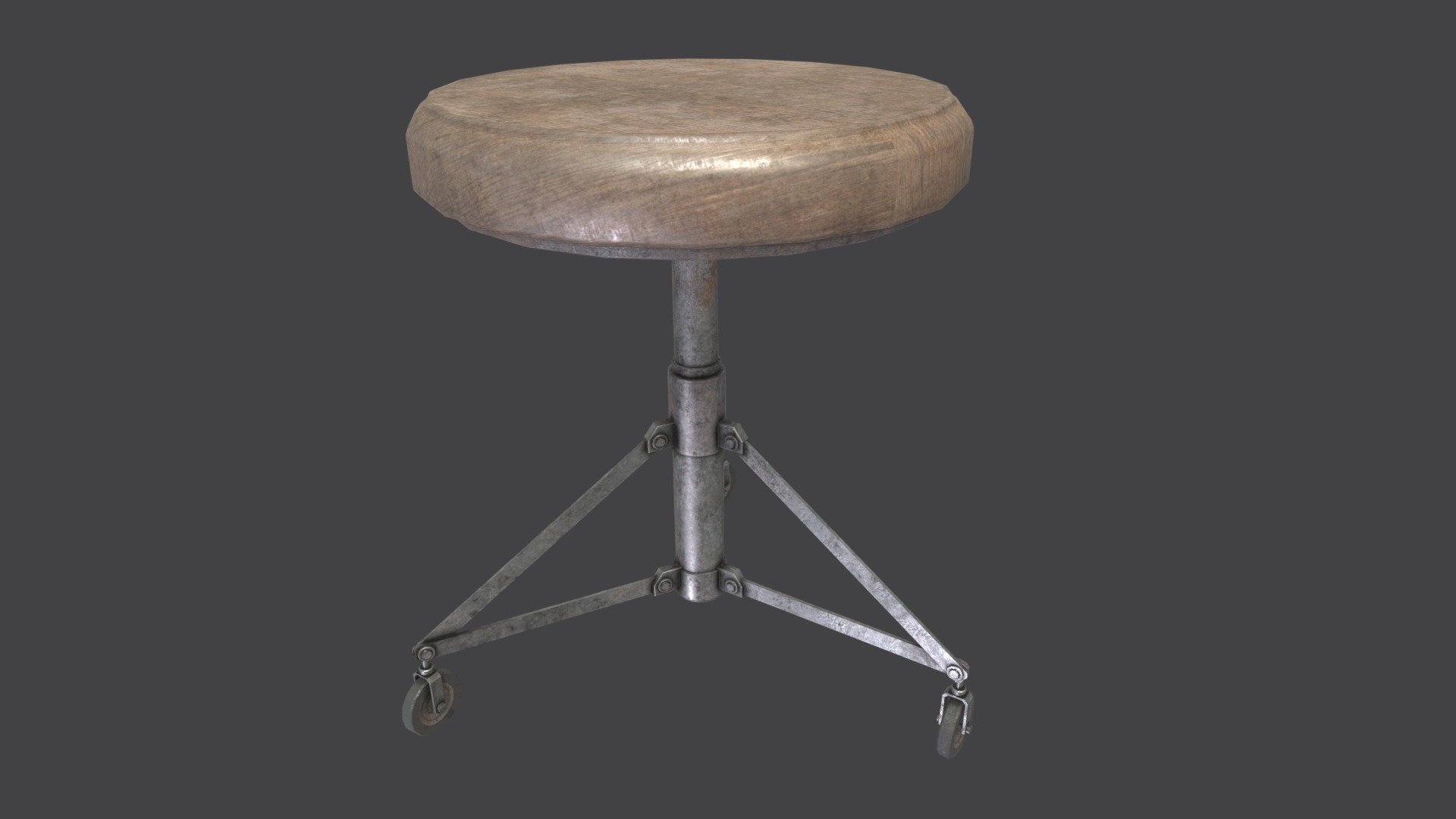 Stool 01 Wood PBR