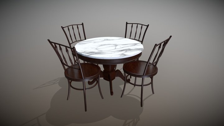Coffeeshop Furniture Set 3D Model