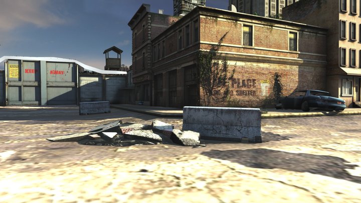 Apocalyptic city for VR viewer 3D Model