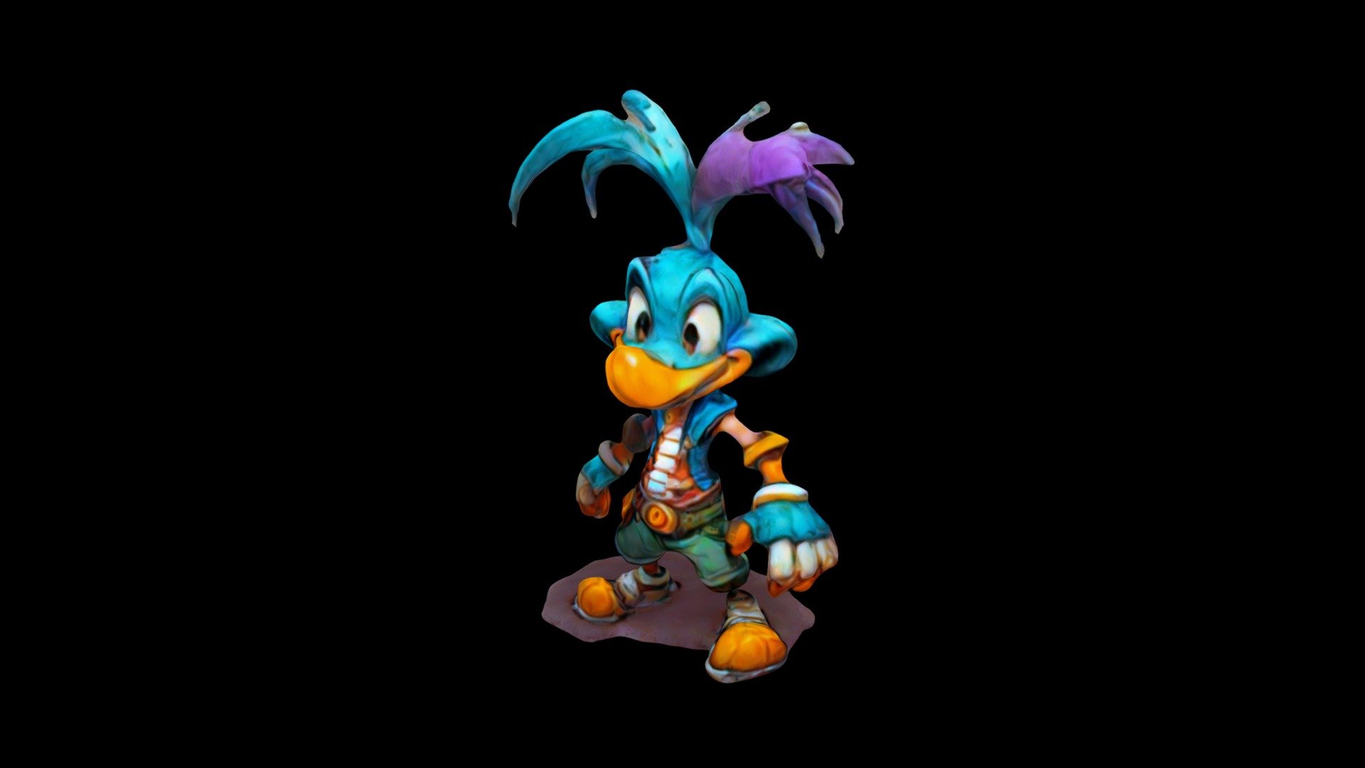 a blue bird dressed in streetwear clothing the b - Download Free 3D ...