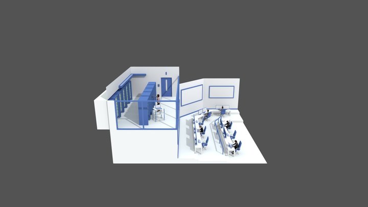 Server Room scene 3D Model