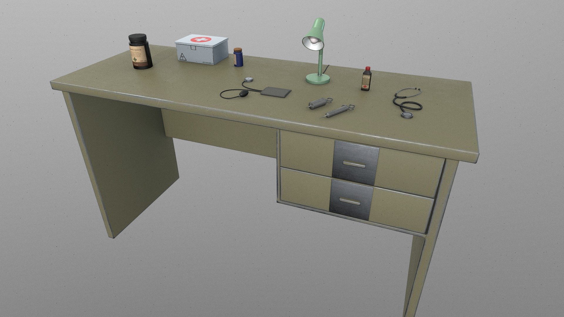 Doctor Table Low Poly Buy Royalty Free 3D model by anderlon.cgi