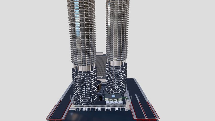 Marina city Chicago 3D Model