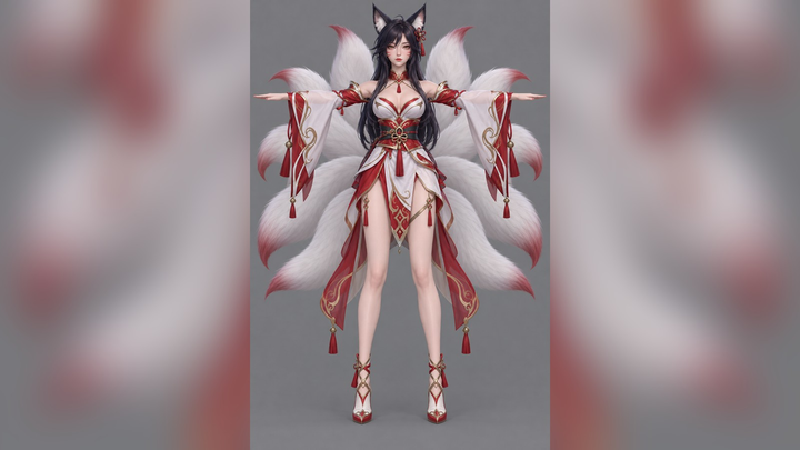 Ahri (League Of Legends) T-Pose 3D Model