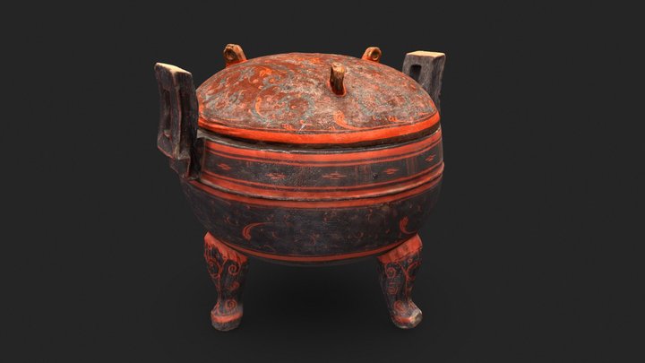 11500_云纹漆鼎 3D Model