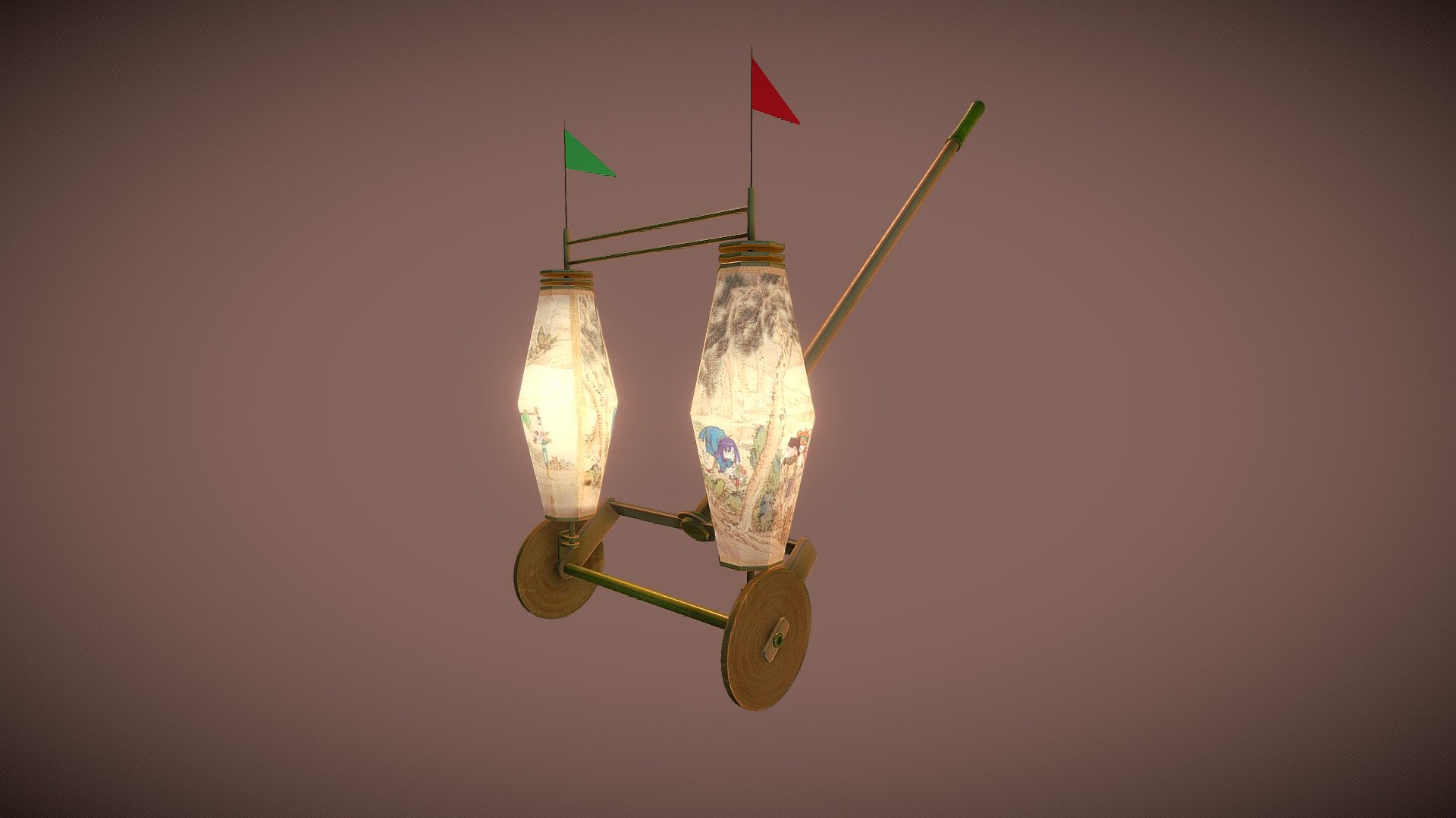 滚灯车 一个推动会旋转的中国古代灯笼 - 3D model by 洛羽竹熊 (@luoyv_zhuxiong) [3f7bc18 ...