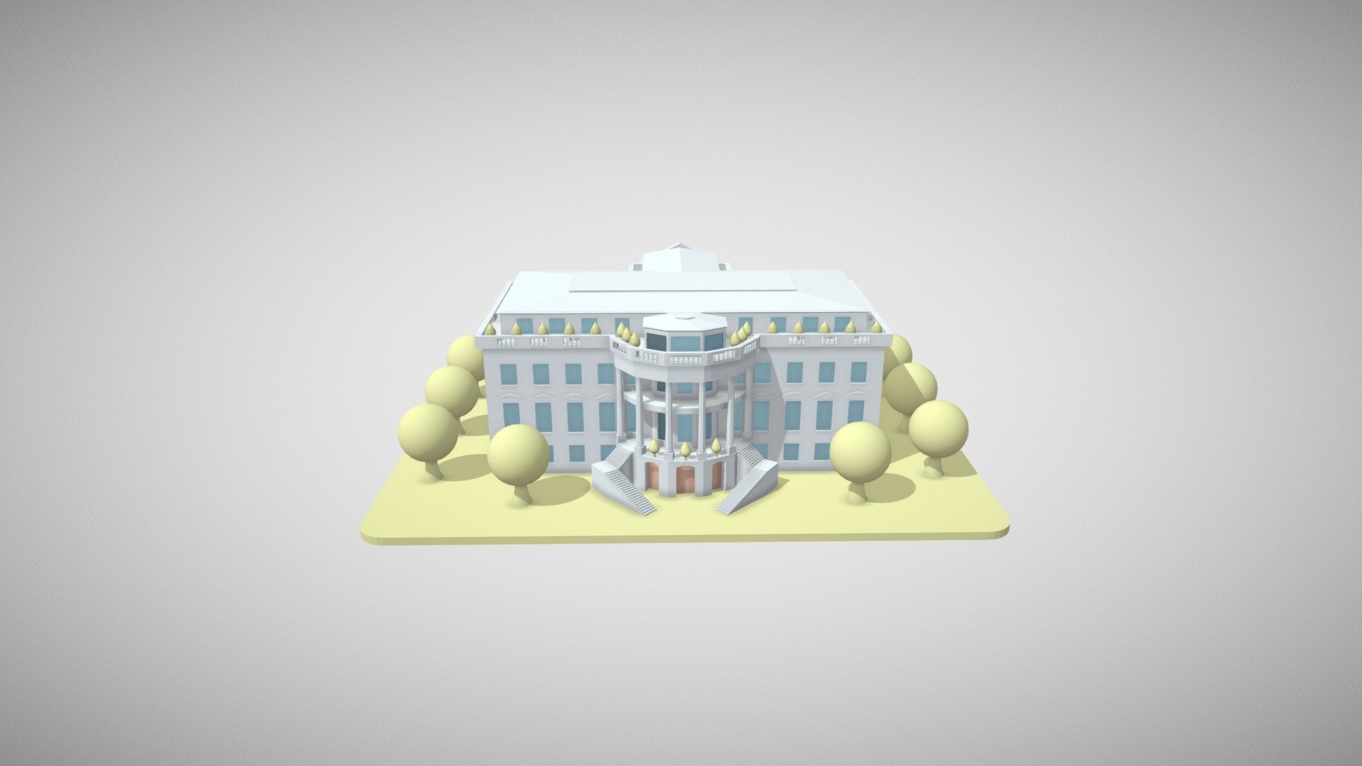 White House - 3D model by Ekaterina (@kattynote) [3f7d3de] - Sketchfab
