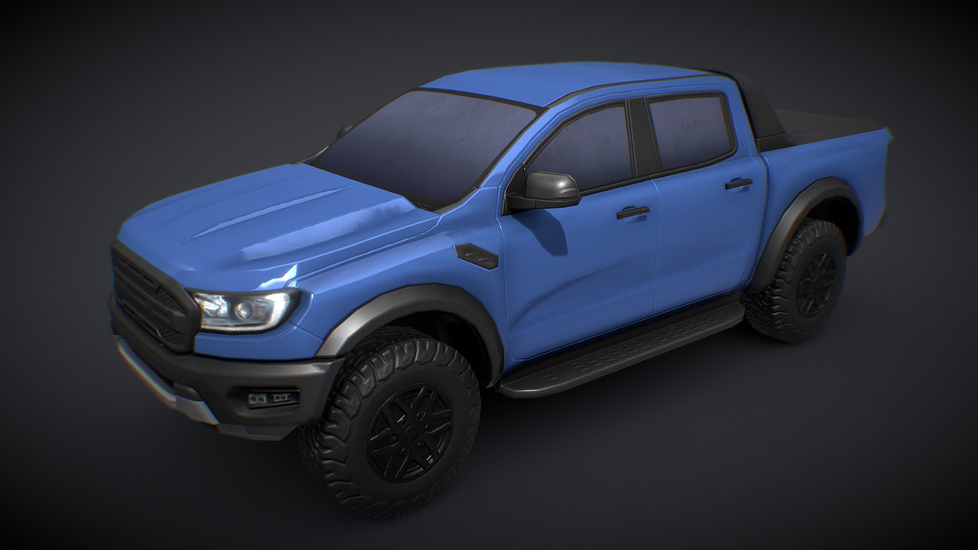 Ford Ranger 2019 BLUE Download Free 3D Model By TSB3DMODELS 