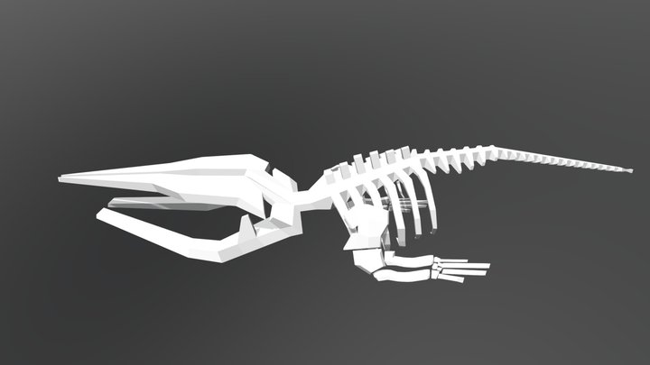 Low Poly Whale Bones 3D Model