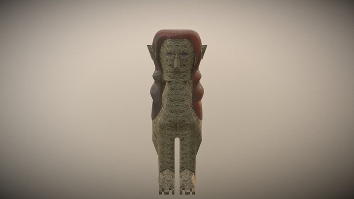 Sfinge etrusca generica stilizzata 3D Model
