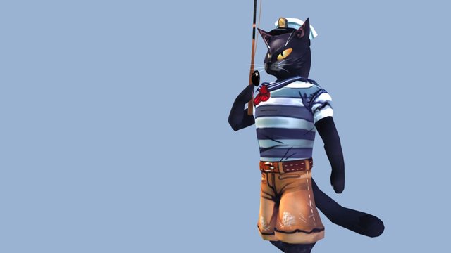 Sailor Cat 3D Model