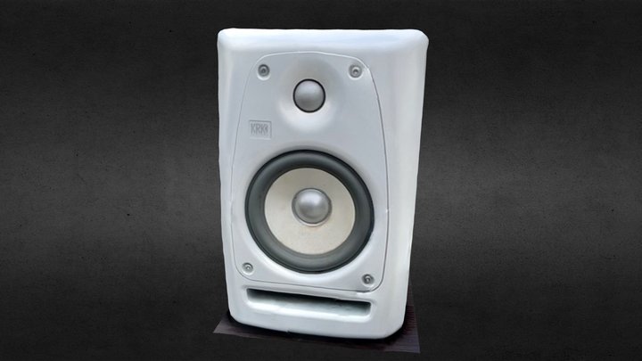 White KRK ROKIT Speaker 3D Model