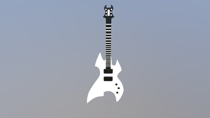 Spongebob movie Mandela Effect Metal Guitar 3D Model